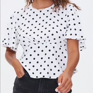 Forever 21 Polka Dot Flounce Top